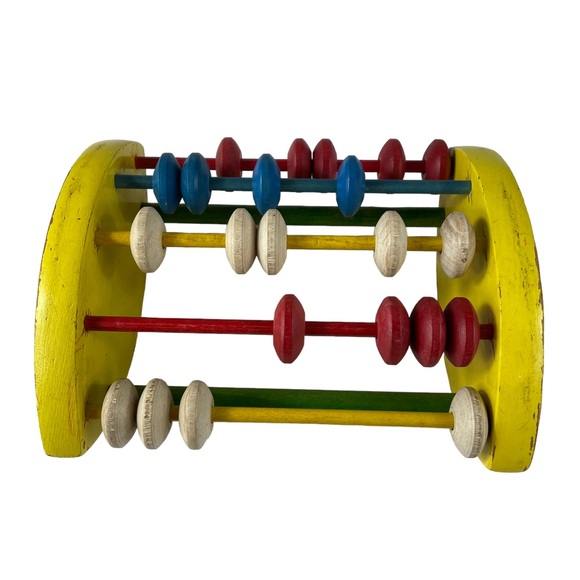 Vintage Wooden Playskool Mathematic Abacus Math Learning Simple Montessori Kid - Picture 10 of 16